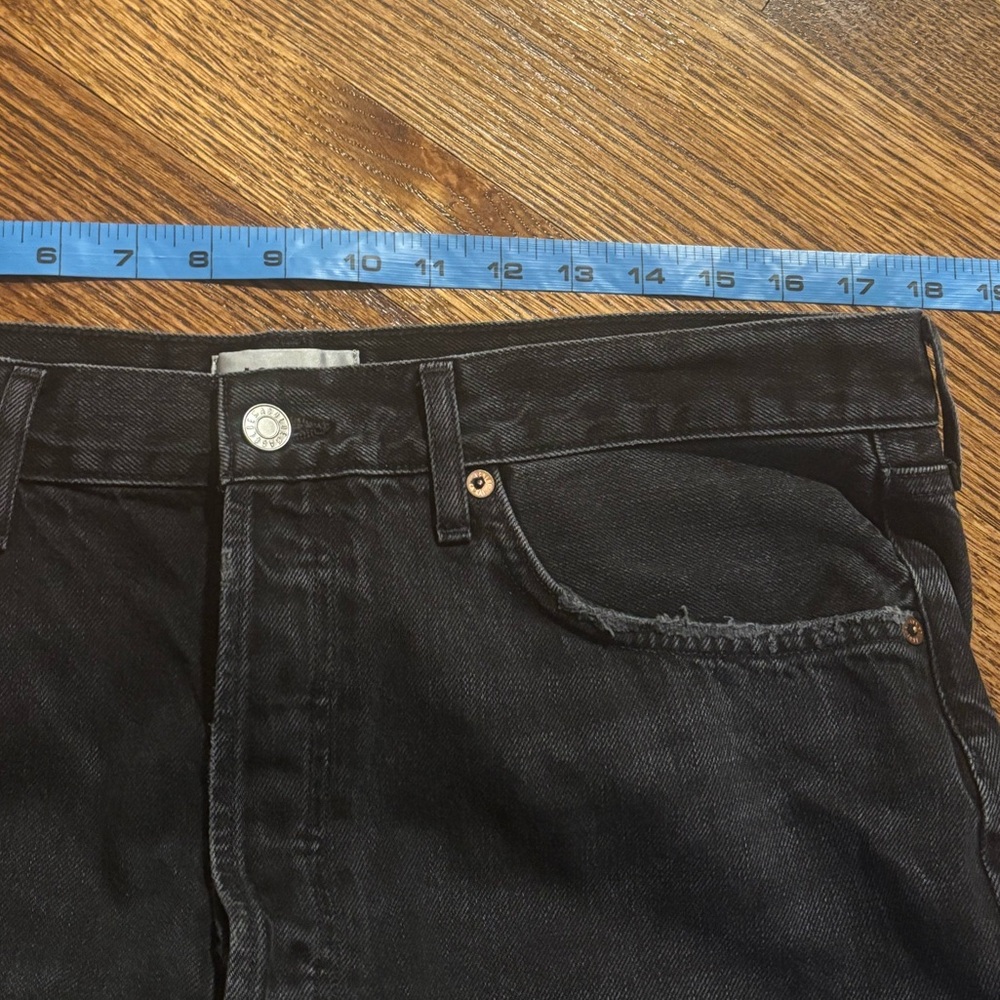 AGOLDE | 90's Mid Rise Straight Tar Black Jeans‎ A069E-1157 Button Fly Sz 32 - Picture 9 of 12